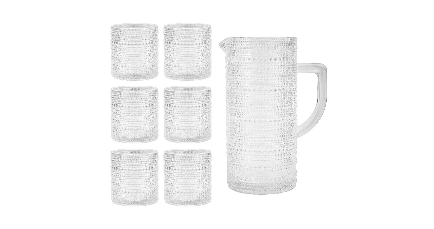 JUPITER CLEAR PITCHER (35.5OZ) + DOFS (10OZ) SET