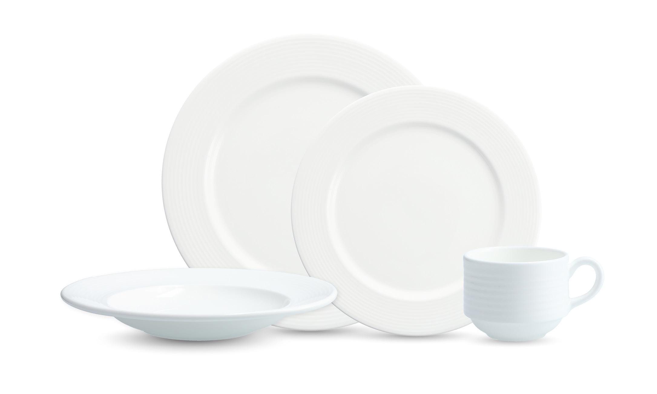 Saterna Classic White Bone China Dinnerware Collection from Fortessa