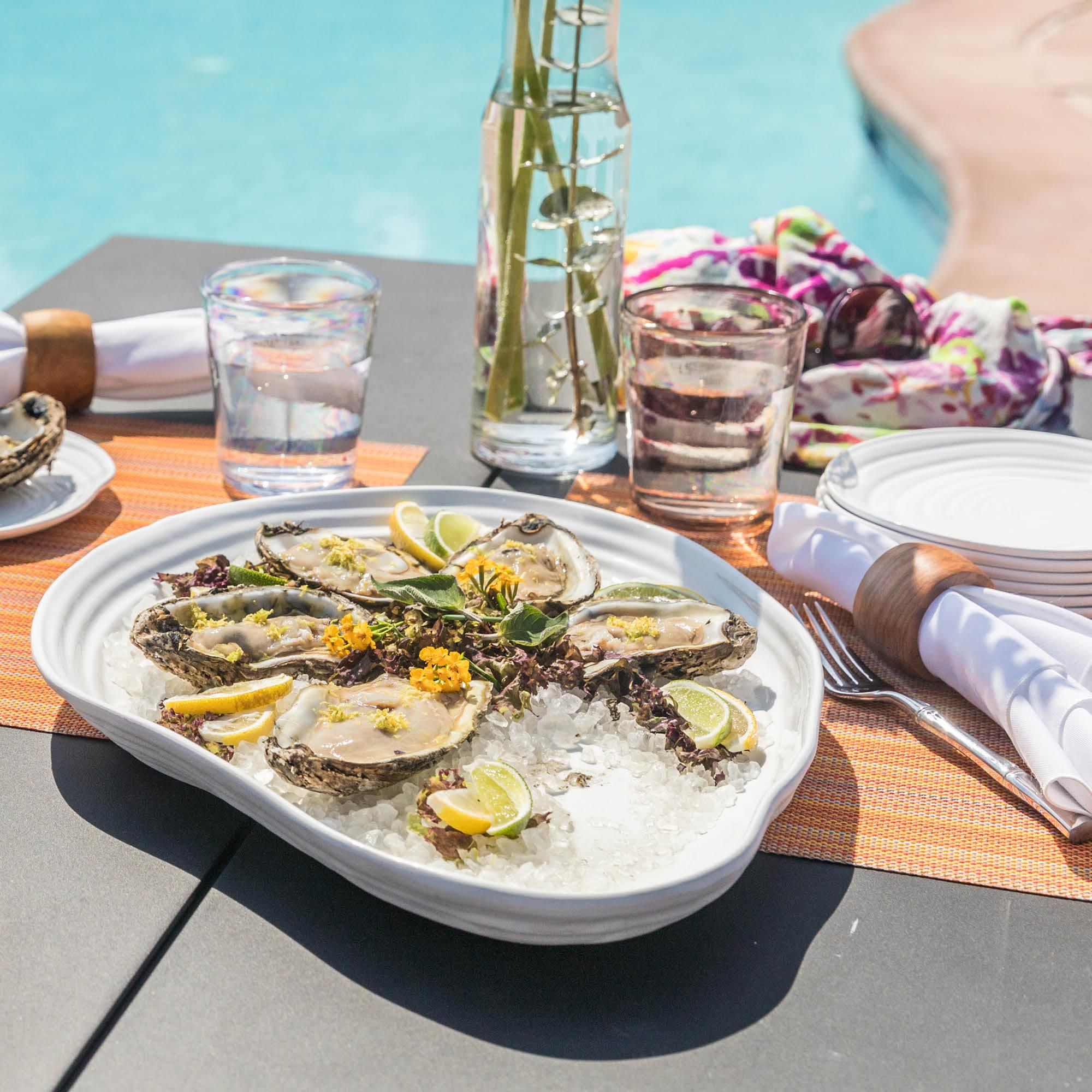 Inspired by pristine white sand shaped by the tide, Playa Blanca brings organic texture and contemporary elegance to patio dining